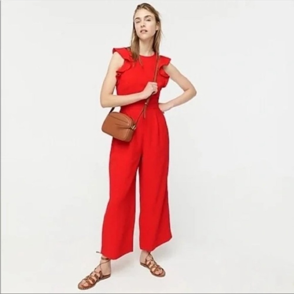 JCREW sleeveless ruffle jumpsuit size 2